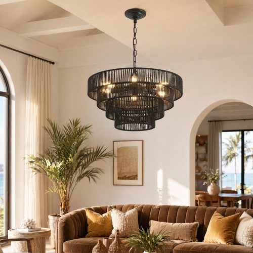 Boho pendant light black - boho,